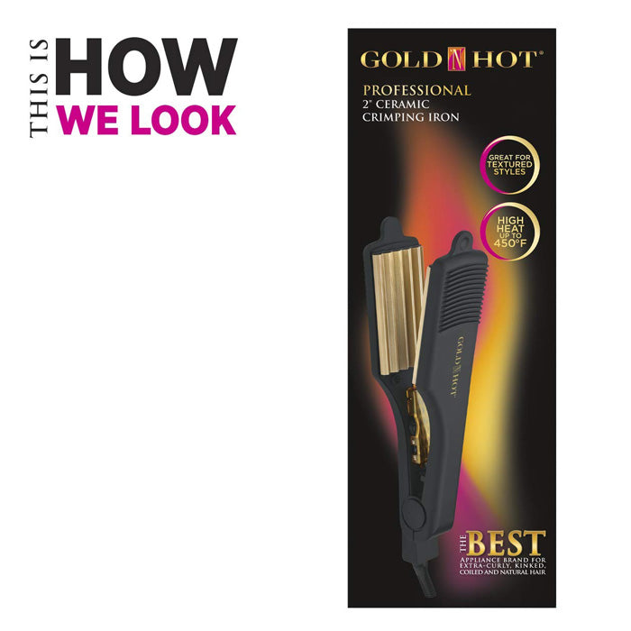 Gold N Hot Gold Tone Crimping Iron 2 Inch