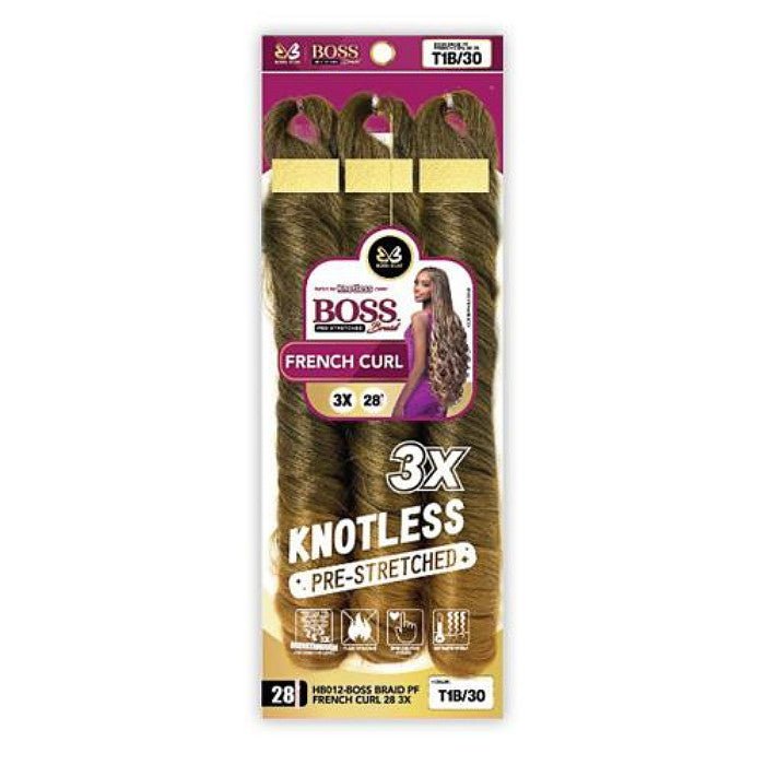 Bobbi Boss Knotless Pre-Stretched Braid - 3X FRENCH CURL 28"