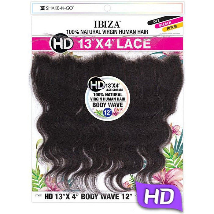 Shake-N-Go Ibiza 100% Virgin Human Hair 13X4 HD Lace Closure - BODY WAVE 12