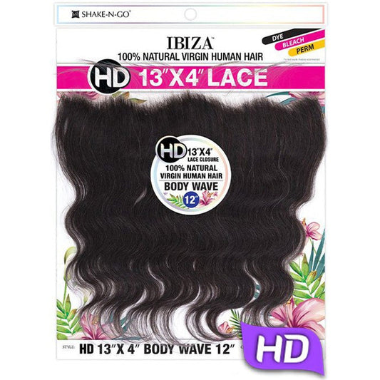 Shake-N-Go Ibiza 100% Virgin Human Hair 13X4 HD Lace Closure - BODY WAVE 12