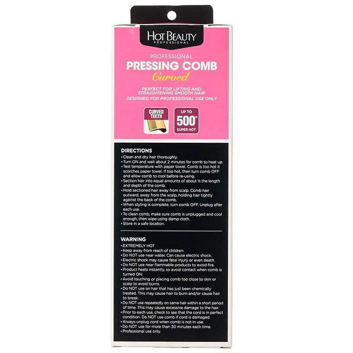 Hot Beauty Professional Curved Pressing Comb - HC03