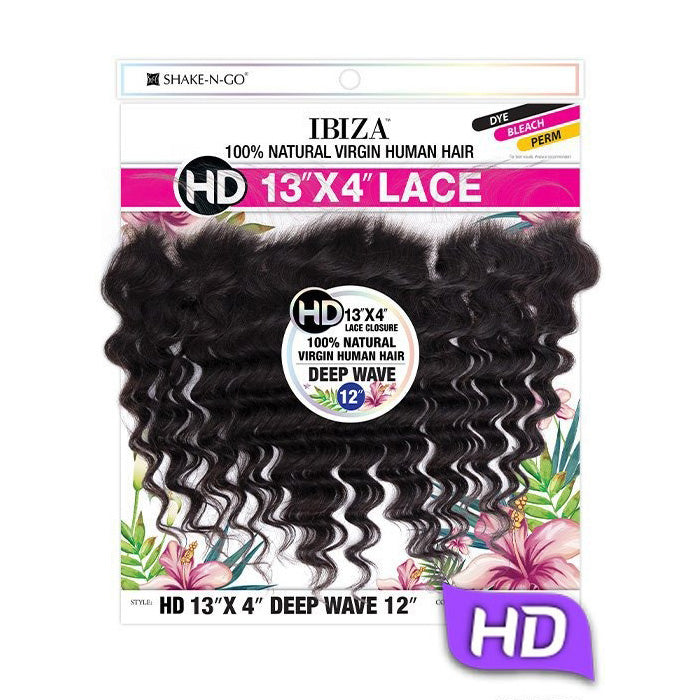 Shake-N-Go Ibiza 100% Virgin Human Hair 13X4 HD Lace Closure - DEEP WAVE 12