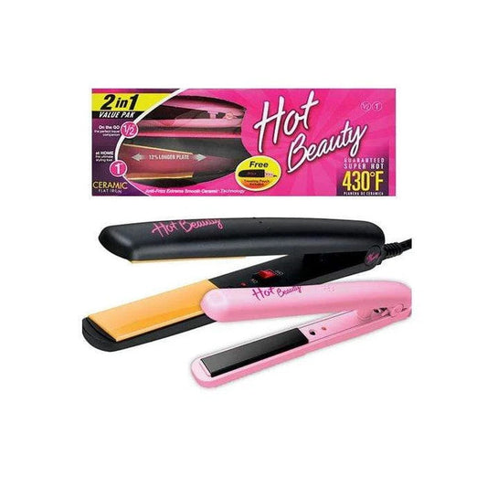 Hot Beauty Professional Combo Value Pak Flat Iron - 1/2 and 1 inch
