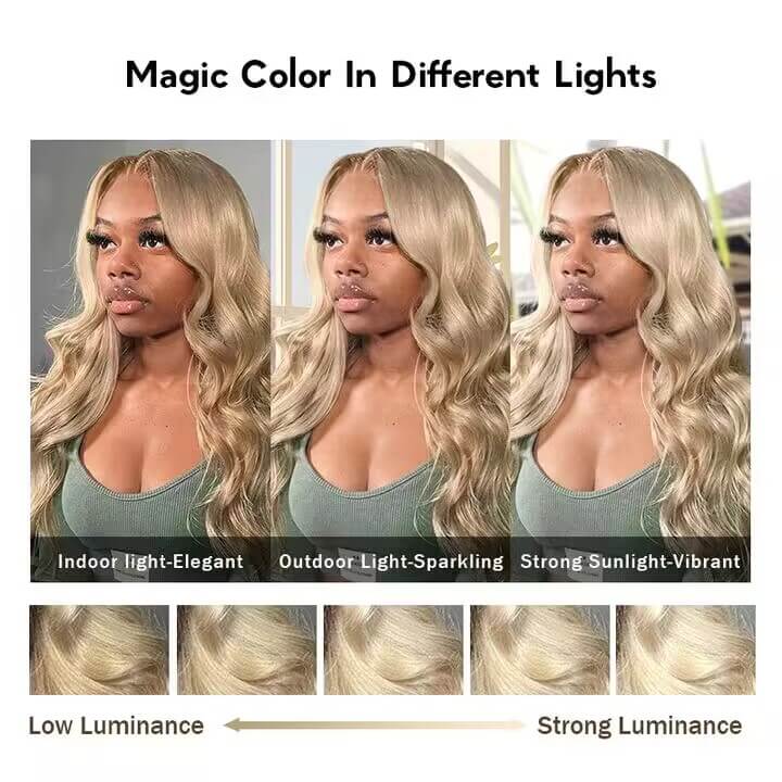 Barbie Blonde Highlight Lace Closure Wigs #18/613 HD Transparent 5x5 Lace Closure Human Hair Wigs