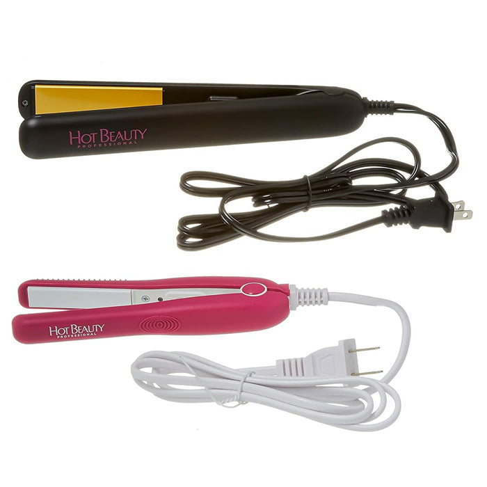 Hot Beauty Professional Combo Value Pak Flat Iron - 1/2 and 1 inch