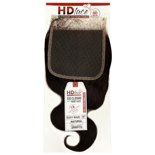 Sensationnel Bare & Natural 7A Unprocessed 100% Virgin Human Hair HD Lace Closure - 5X5 BODY WAVE 10-18"