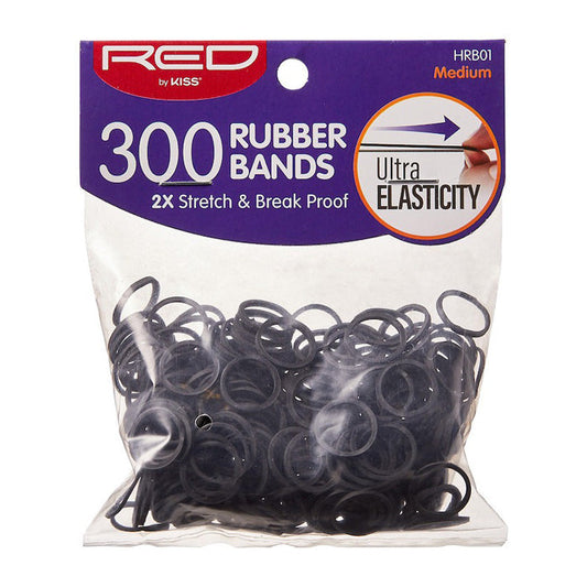 RED by Kiss Medium Ultra Elastic Rubber Bands 300pcs (HRB01)