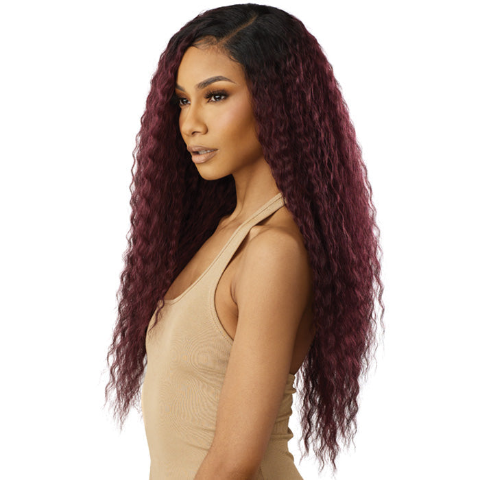 Outre Purple Pack Brazilian Boutique Human Hair Blend Weave - NATURAL FRENCH (18"/20"/22"+ 4x4 HD HAND-TIED LACE CLOSURE)