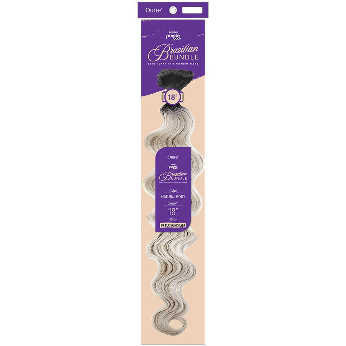 Outre Purple Pack Brazilian Bundle Human Hair Blend Weave - NATURAL BODY 18-36"