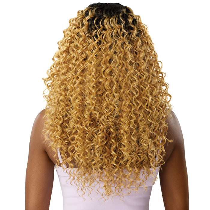 Outre Purple Pack Brazilian Boutique Human Hair Blend Weave - DOMINICAN CURL (18"/20"/22"+ 4" Deep Lace Parting Piece)