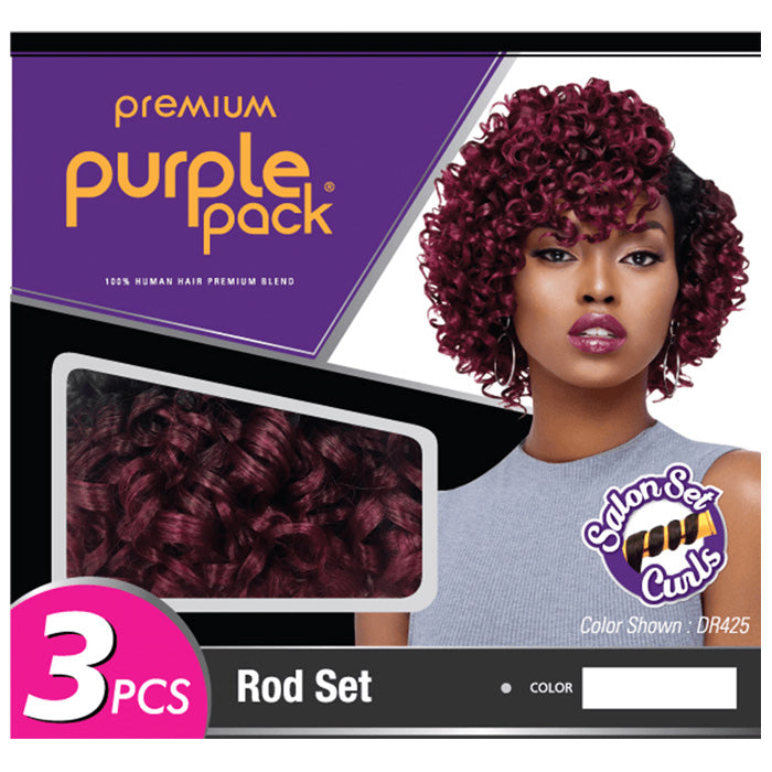 Outre Premium Purple Pack 100% Human Hair Blend Salon Set Curls Weave - ROD SET 3PCS