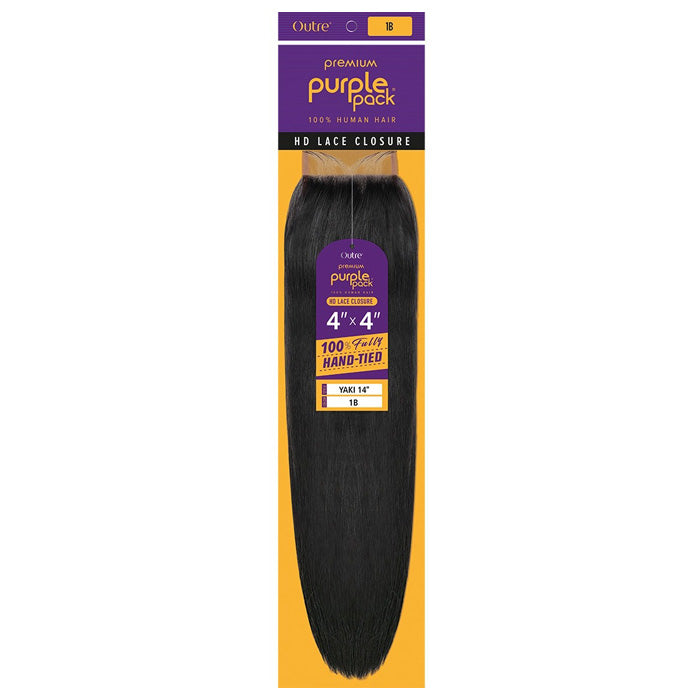 Outre Premium Purple Pack Yaki 4" x 4" HD Lace Closure
