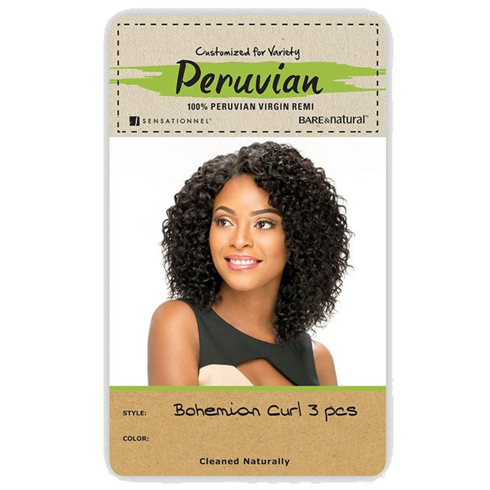 Sensationnel Bare & Natural Peruvian 100% Virgin Remi Weave BOHEMIAN CURL 10S 3PCS