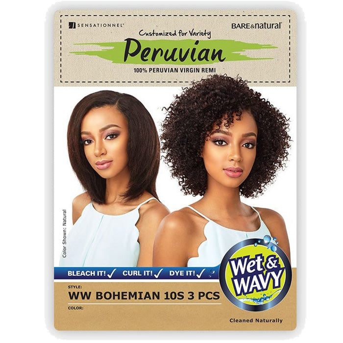Sensationnel Bare & Natural Peruvian 100% Virgin Remi Weave WW BOHEMIAN 10S 3PCS (Multi Pack)