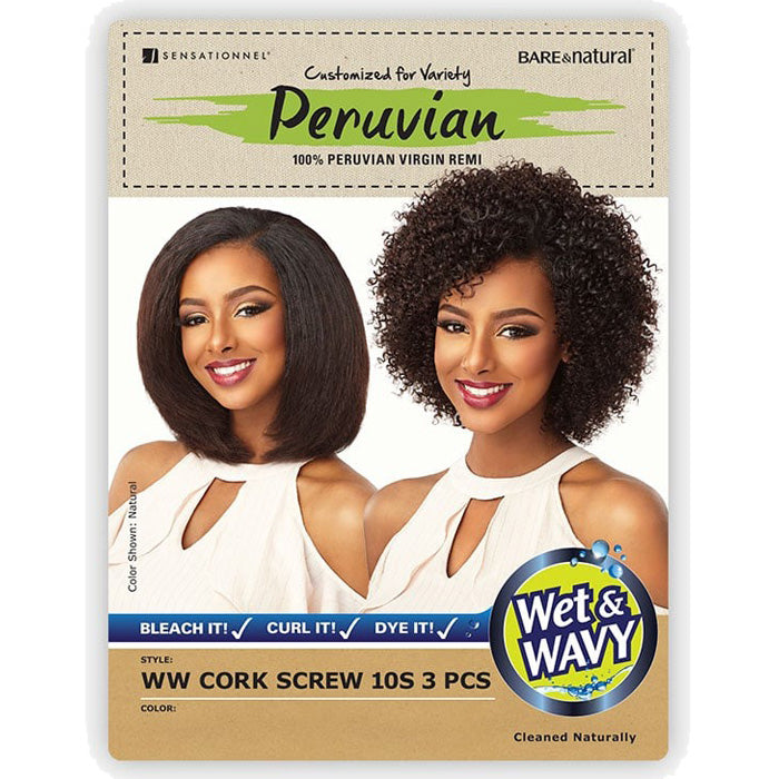 Sensationnel Bare & Natural Peruvian 100% Virgin Remi Weave WW CORK SCREW 10S 3PCS (Multi Pack)