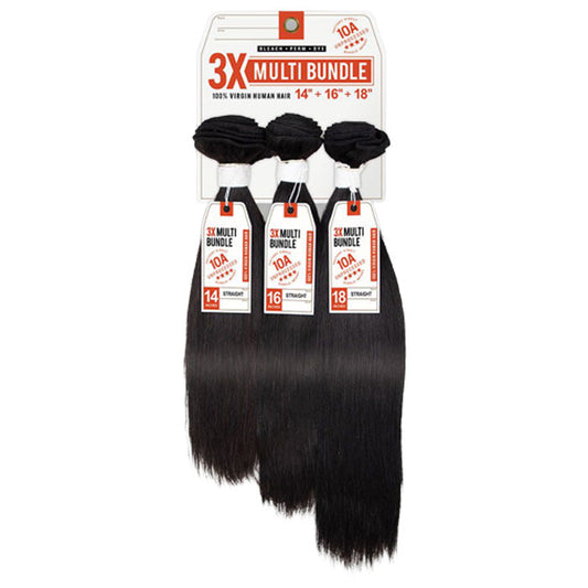 Sensationnel 10A Unprocessed 100% Virgin Human Hair 3X Multi Bundle - STRAIGHT 16-22" Multi Length