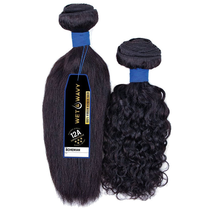 Sensationnel 12A Unprocessed 100% Virgin Human Hair Wet & Wavy Weave - BOHEMIAN 10"-18"