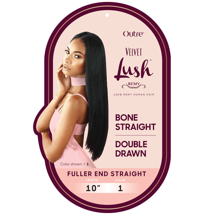 Outre Velvet Lush 100% Remy Human Hair Weave - FULLER END STRAIGHT 10/12/14/16/18/20/22/24
