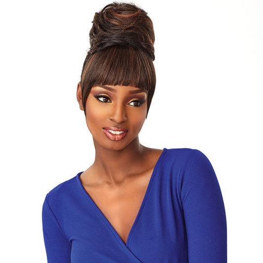 Sensationnel 100% Premium Fiber Instant Bun with Bangs ADA