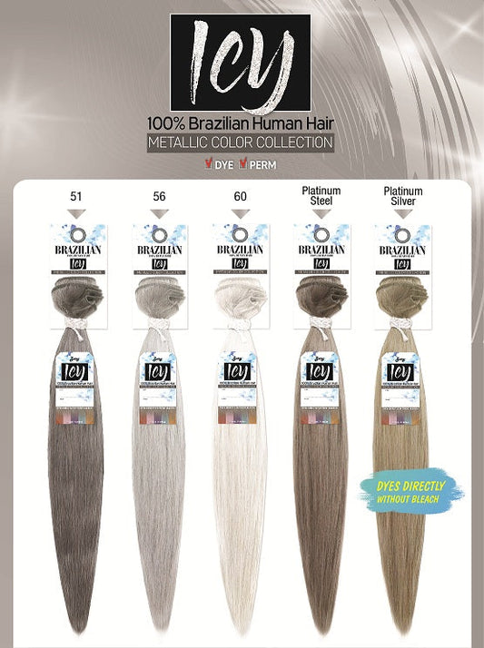 Zury Sis 100% Brazilian Human Hair Metallic Color Collection Weave 16"-18"