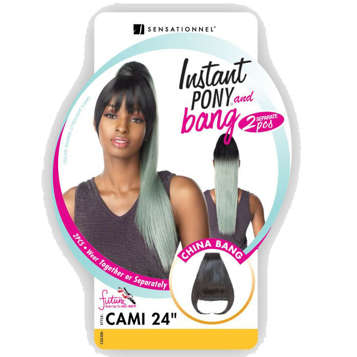 Sensationnel Synthetic Instant Pony and Bang - CAMI 24" 2PCS
