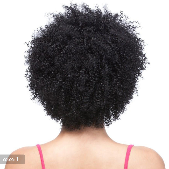 It's a Cap Weave Human Hair Wig AFRO CURL