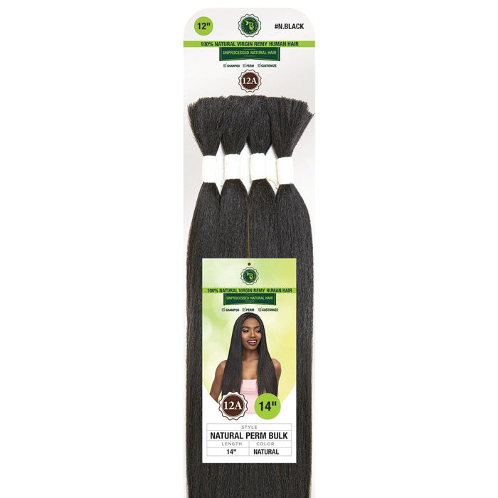 Janet Collection 100% Natural Virgin Remy Human Hair Braids 12A - NATURAL PERM BULK 12"/14"/16"