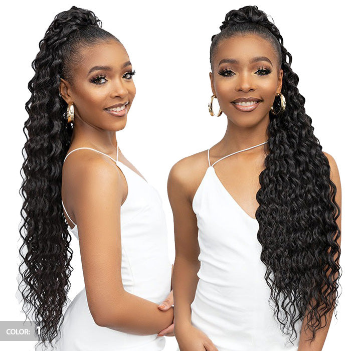 Janet Collection Remy Illusion Ponytail - WAVE 32"