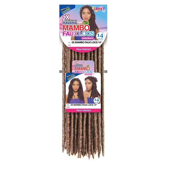Janet Collection Crochet Braids Havana Handmade - 2X MAMBO FAUX LOCS 14"/18"