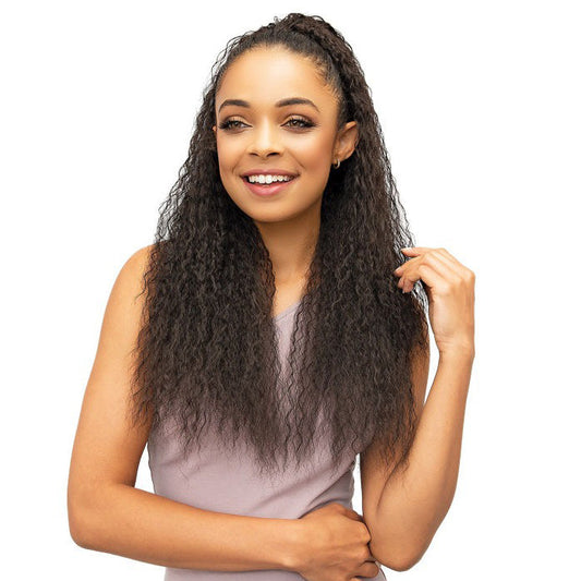 Janet Collection Noir Everytime Drawstring Ponytail - BERRY D/S