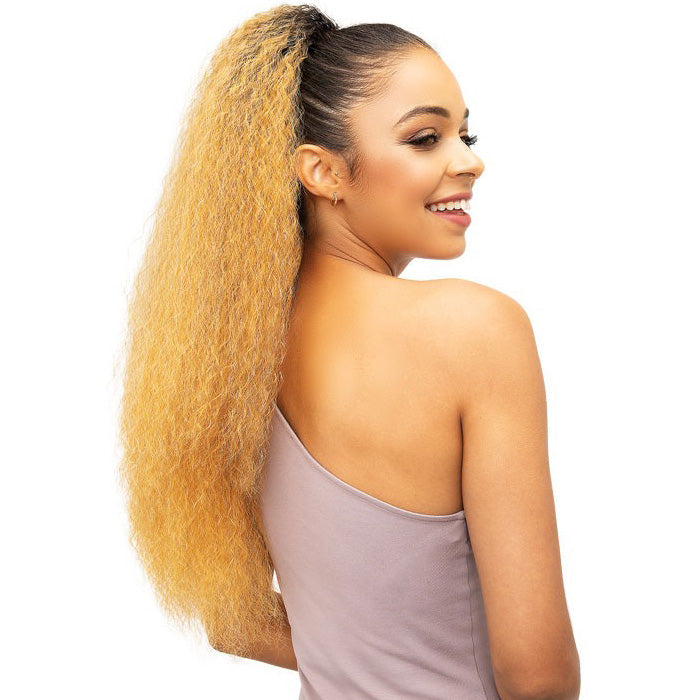 Janet Collection Noir Everytime Drawstring Ponytail - BERRY D/S