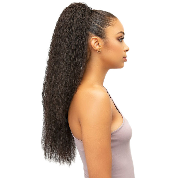 Janet Collection Noir Everytime Drawstring Ponytail - BERRY D/S