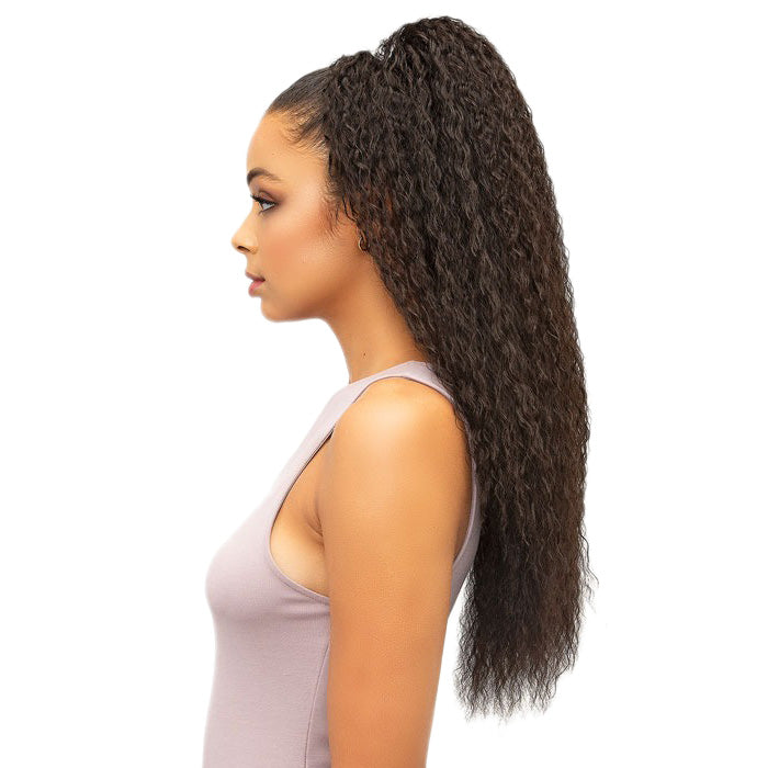 Janet Collection Noir Everytime Drawstring Ponytail - BERRY D/S