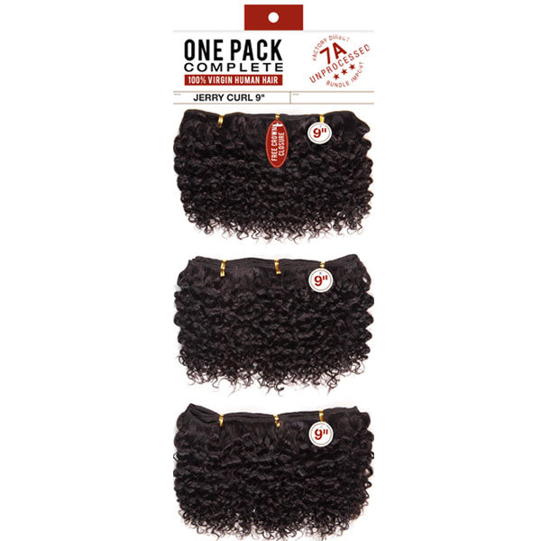 Sensationnel Bare & Natural 7A Unprocessed 100% Virgin Human Hair Weave - 3PCS JERRY CURL 9 Inch