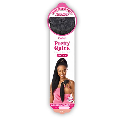 Outre Pretty Quick Wrap Around Ponytail Bulk Free - JUMBO KINKY STRAIGHT 24"