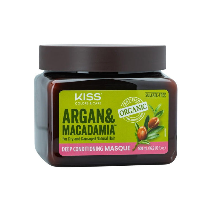 Kiss Colors & Care Argan and Macadamia Deep Conditioning Masque 16.9 fl oz