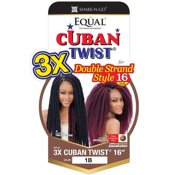 Equal by Shake N Go Cuban Twist Braid - 3X CUBAN TWIST 16"/24" - Double Strand Style