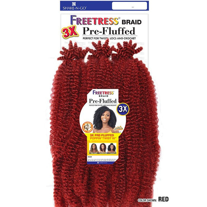 Freetress Pre-Looped Crochet Braid - 3X PRE-FLUFFED POPPIN TWIST 16"
