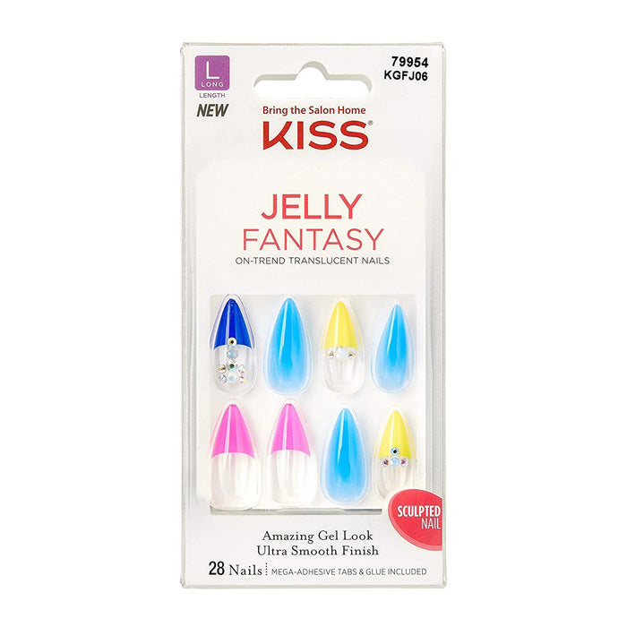 Kiss Gel Fantasy Translucent Nails 28PCS - JELLY GLOW KGFJ06