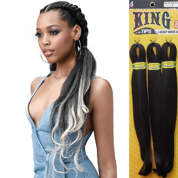 Bobbi Boss King Tips Pre-Feathered Braid - J BODY WAVE X3 28"