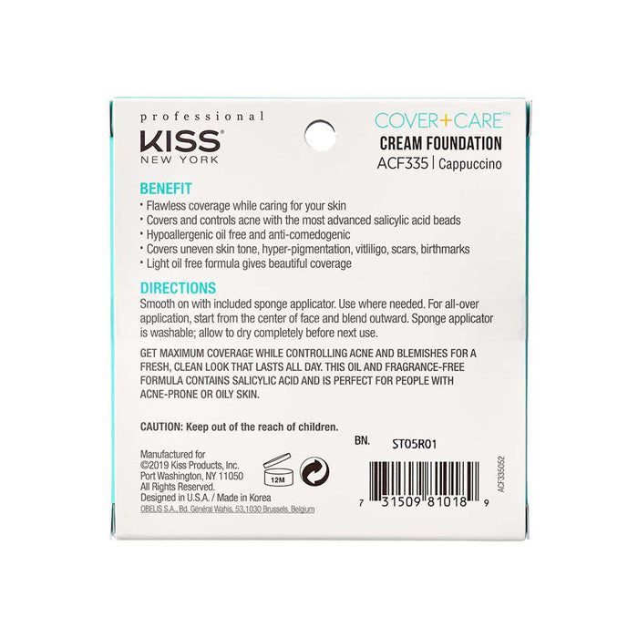 Kiss New York Professional Acne Cover + Care Cream Foundation 0.28 oz