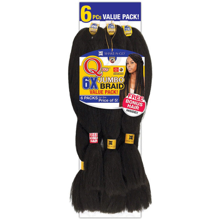 Shake-N-Go Que Value Pack Braids - 6X KING JUMBO BRAID