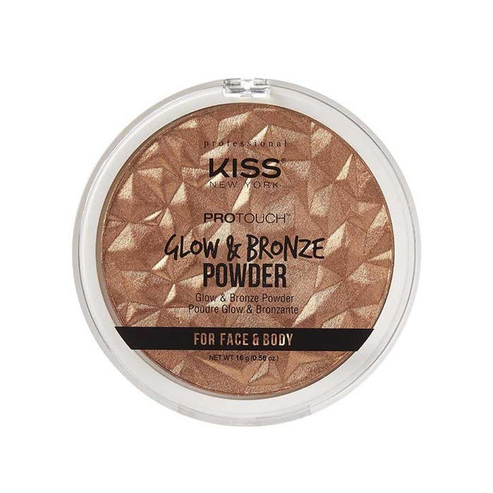 Kiss New York Professional Pro Touch Glow & Bronze Powder - FOR FACE & BODY 0.56 oz