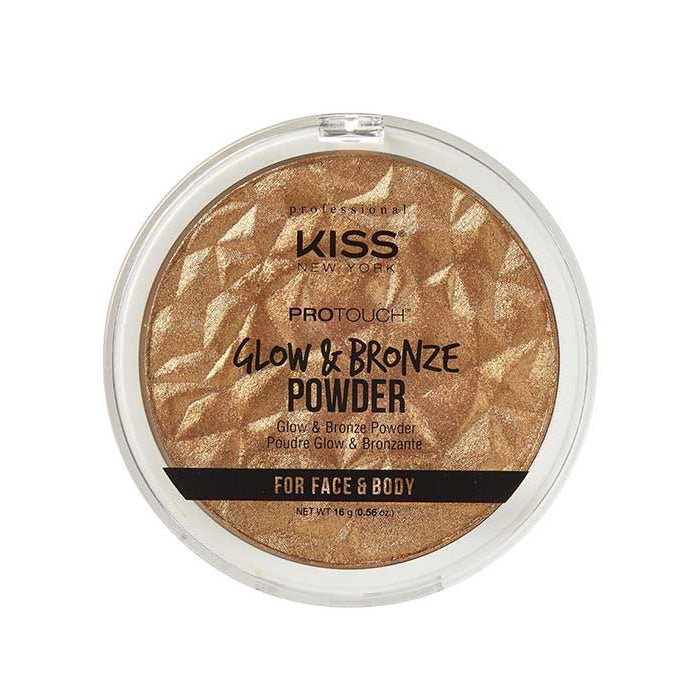 Kiss New York Professional Pro Touch Glow & Bronze Powder - FOR FACE & BODY 0.56 oz