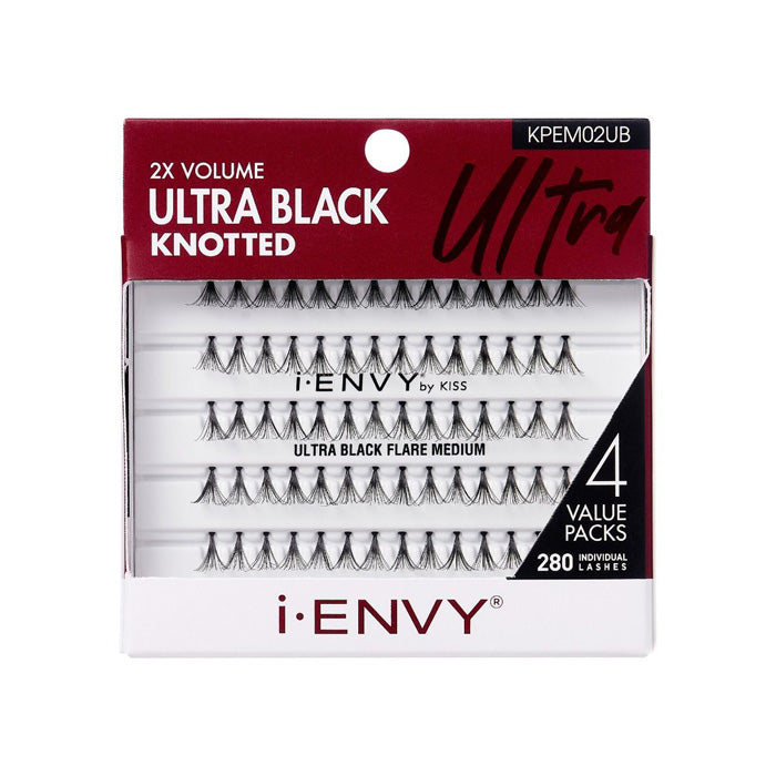 Kiss i-envy Individual Eyelashes - ULTRA BLACK MEDIUM MULTI PACK KPEM02UB