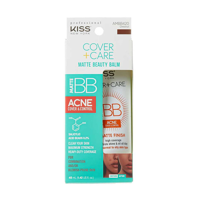 Kiss New York Professional Cover + Care Matte Beauty Balm 1.42 Fl Oz