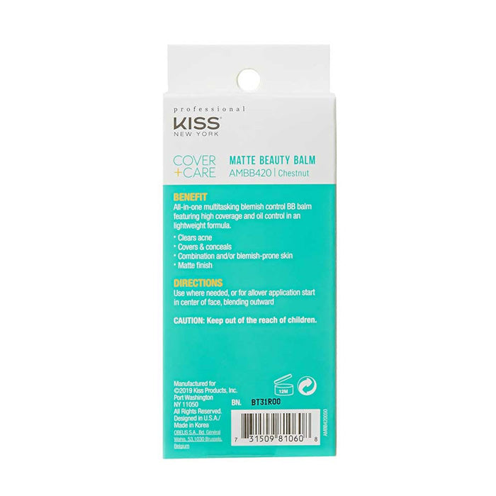 Kiss New York Professional Cover + Care Matte Beauty Balm 1.42 Fl Oz