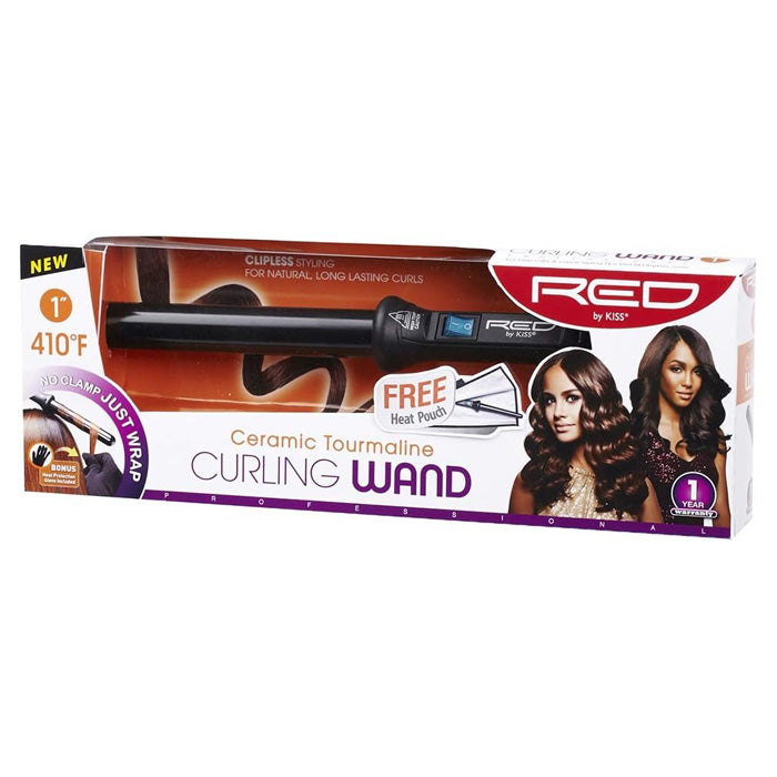 RED by Kiss Ceramic Tourmaline CURLING WAND