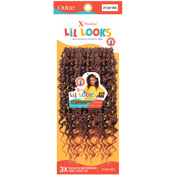 Outre X-Pression Lil Looks Crochet Loop Braid - PASSION WATER WAVE FEED TWIST 10" 3x