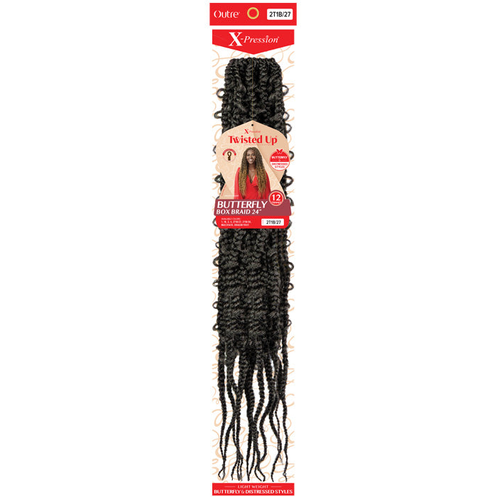 Outre X Pression Twisted Up Pre-Looped Crochet Braids - BUTTERFLY BOX BRAID 24"